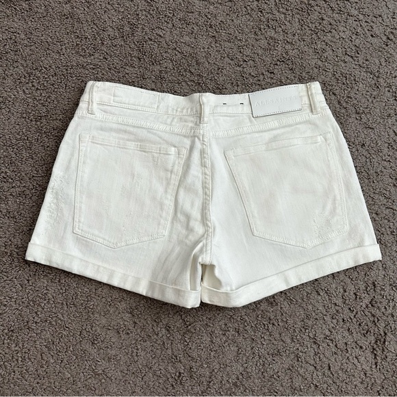 Allsaints Rip Shorts Fit White Denim Distressed Womens W29 - Picture 7 of 11
